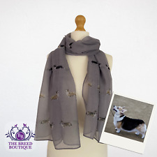 CORGI SCARF LADIES PEMBROKE WELSH CORGI DOG PRINT SHAWL CORGI GIFTWARE