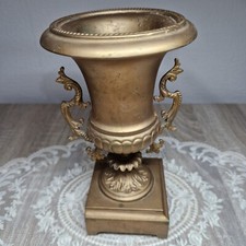 Unique Antique Gold Colour Patinated Iron/Spelter Urn