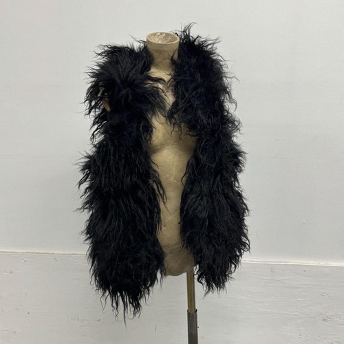 Vintage black mongolian lamb - black,