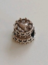 RHONA SUTTON STERLING SILVER BIRTHDAY CAKE BEAD CHARM - FOR CHARM BRACELET - 925