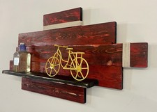 Hand Made Rustic Shelf Made From Reclaimed Pallet Wood, Red and Black
