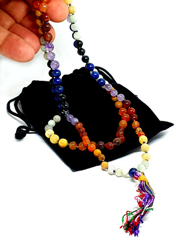 Chakra gemstone worry beads - 7,