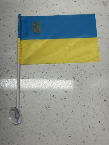 Ukraine small flag trident - trident, car