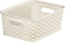 Small Cream Curver Rattan