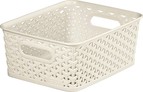 Small cream curver - cream, rattan