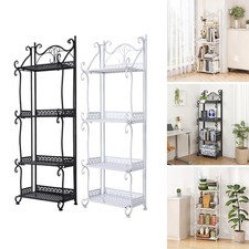 3/4/5 Tier Metal Storage Shelf Mesh Shelving Foldable Organiser Kitchen Bathroom