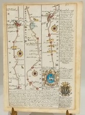 Road Map Plate 93/94 Garstang To Carlisle. Britania Depicta By J.Owen & E Bowen