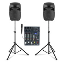 Vonyx VPS082A Small PA System - 8" Speakers & CLUB XS 8 Channel Mixer