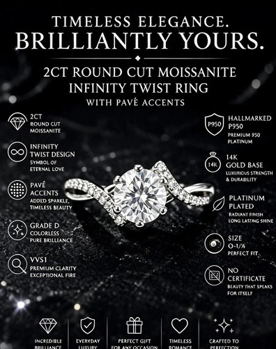 Genuine moissanite 2ctw - genuine,