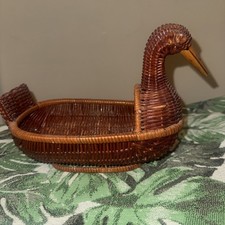 wicker duck basket 70/80s