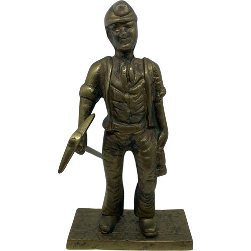 Vintage bronze miner figurine - bronze,