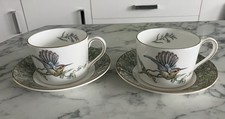 2 x Wedgwood Humming Birds Tea Cups And Saucers Absolutely Perfect