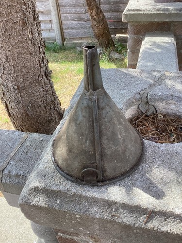 Vintage galvanised funnel with - vintage,