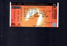 Unused Ticket - Wolves v Chelsea 20.9.2003