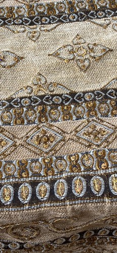 Hand beaded table runner - hand,