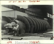 1981 Press Photo Giant Archimedes Screws Pump in Texas City, Texas - hcx22568