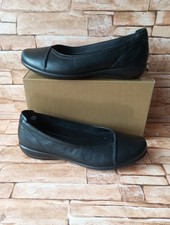 Hotter Robyn II Black Shoes uk 7 1/2 EXF (EXTRA WIDE FIT) -NEW