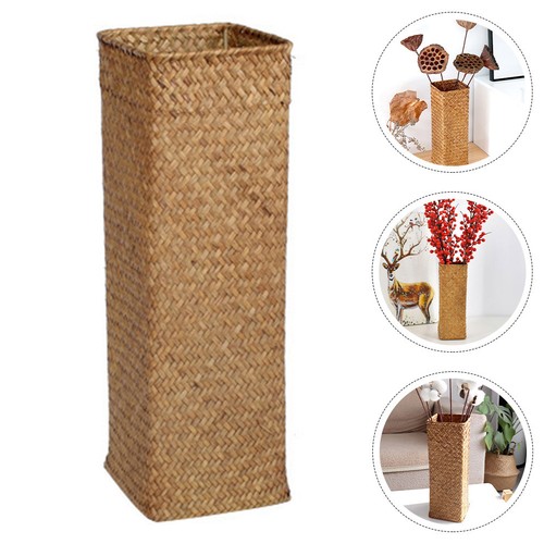 Brown woven tall wicker - brown,