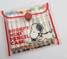 Snoopy Vintage 1970s Mini Coloured Pencils Mini Pencil Case Butterfly Originals 