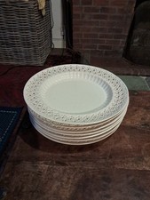 7 X Pierced Royal Creamware Fine China Classics Large Dinner Plate, 27cm (10.5")