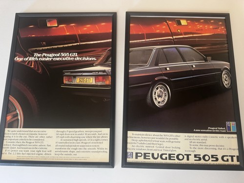 Framed original 1985 peugeot - framed,