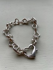 Silver Heart Link Bracelet 