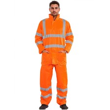 Hi Viz Rainsuit 2 Piece Set High Visibility Waterproof Tracksuit Hi Viz Workwear