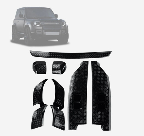 Gloss black chequer - chequer, plate