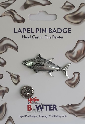 Tuna fish lapel pin badge - tuna,
