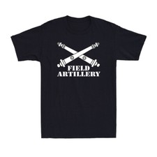 US Army Field Artillery Branch Insignia Crossed Cannons Veteran Graphic T-Shirt