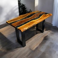 Black Epoxy Resin Dining Table