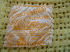 Vintage Witney All Wool Yellow Cellular Double Blanket with Satin Trim 94" x 84"