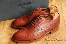 Barker Brown Leather Oxford Brogue Shoes Men's UK 8 G US 9 EU 42