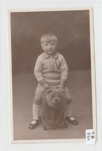 Boy with his teddy bear - with, on