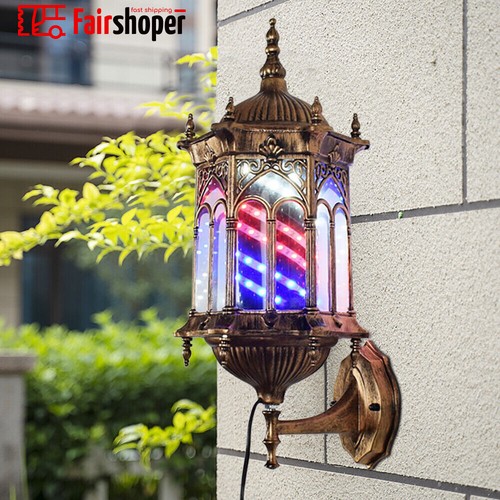 Retro barber pole light - retro, shop