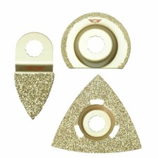 3pc Grout Tiling Blades Set for Worx Sonicrafter Ryobi Erbauer AEG Multitool