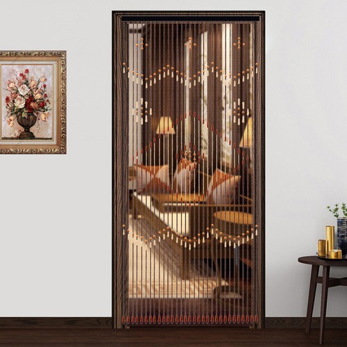 Retro wooden bead string door - retro,