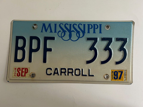 1997 mississippi license plate - 1997,