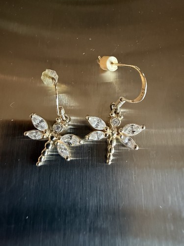 Dragonfly rhinestone earrings - dragonfly,