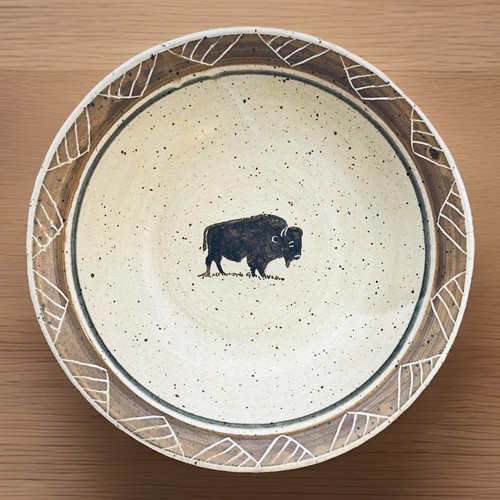 Dakota stoneware buffalo bowl - stoneware,