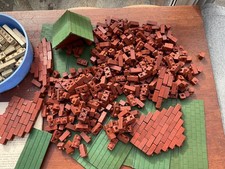 Large Quantity Of Vintage 1950's Minibrix Collection. Bricks, roofs, instruction