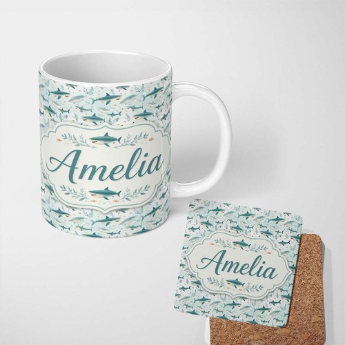 11oz tea coffee mug cute - coffee, blue