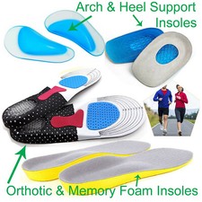 ORTHOPAEDIC SHOE INSOLES ORTHOTIC PADS UNISEX ARCH SUPPORT COMFORT HEEL GEL FOAM