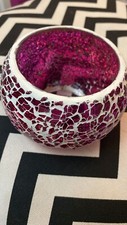Purple Mosaic Tea Light Holder