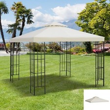 Replacement Top Cover Gazebo Canopy Water-resistant Garden Cream White 3 x 3 m