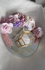 Mirror Ring Plate Tray Platter Personalise Customise 25cm + Hexagonal Glass Box