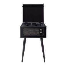 Bush Wooden Turntable Vinyl Record Player Retro + Legs & Bluetooth - Box Damage