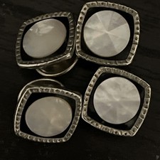 Snap Cuff Links W/MOP ,silver