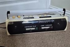 Sharp WQ-268 E Vintage Boombox Stereo - Twin Cassette, AM/MW/LW/SW, See Descript