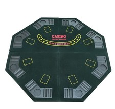 Casino Dealer's Choice Poker Table Top Felted with Built-in Trays 60cm Folded
